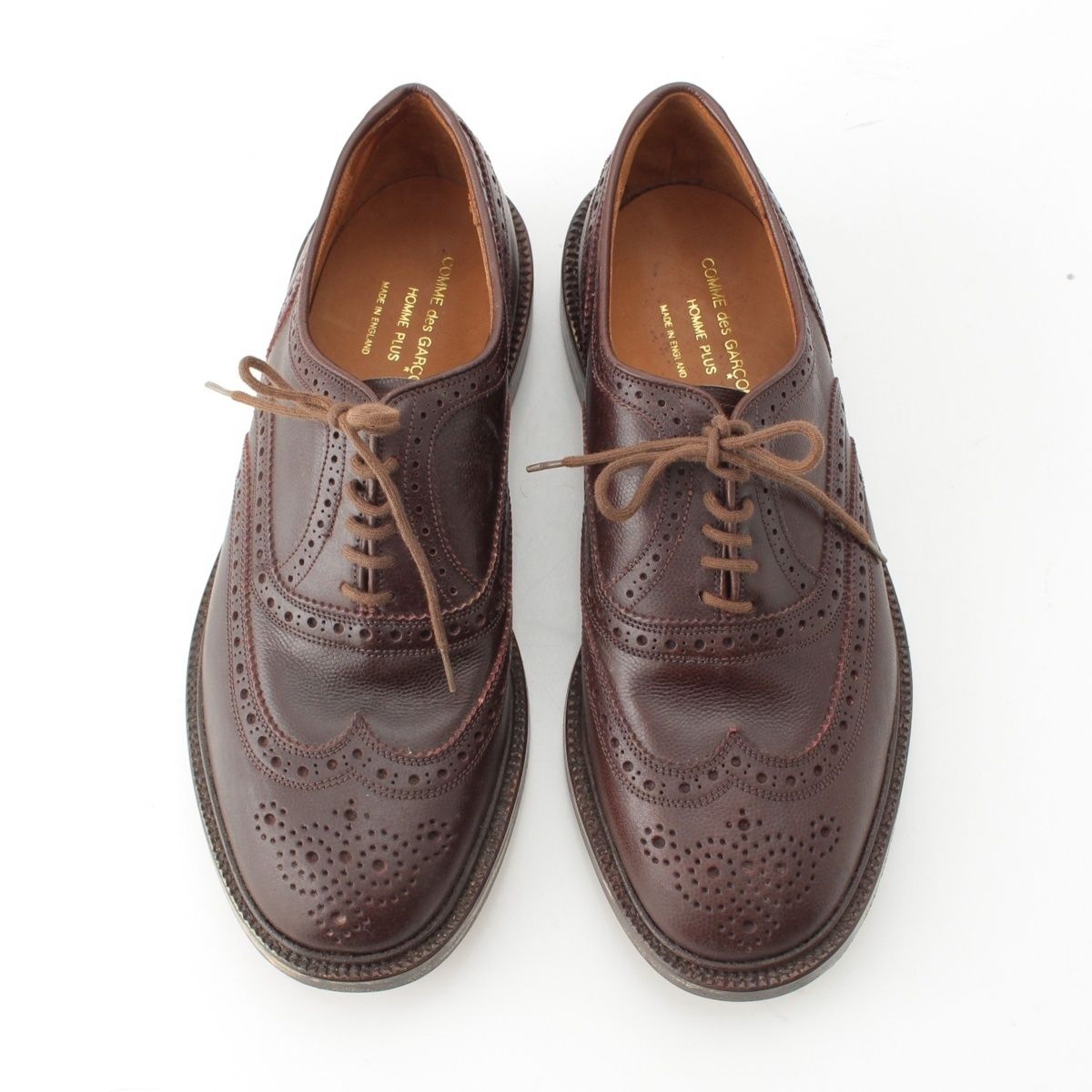 コムデギャルソンオムプリュス レザー メダリオン ドレスシューズ 707206 ブラウン 25-5-5