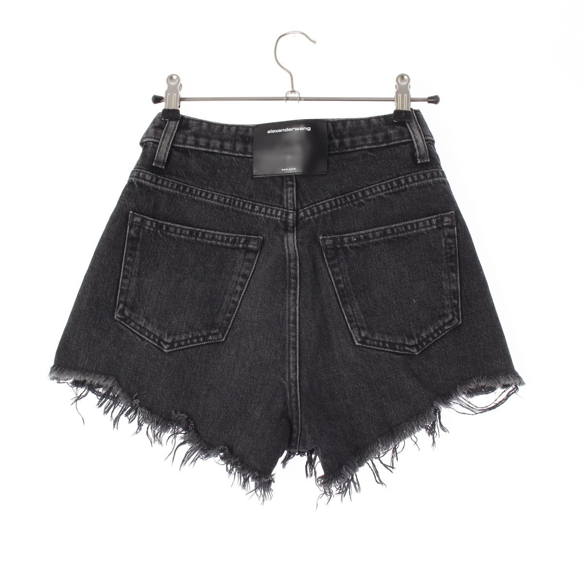【中古】アレキサンダーワン ロゴ デニムショートパンツ カットオフ加工 フリンジ グラデーション 26 IBO83 アレキサンダーワン コットン カットオフ デニム ショートパンツ
