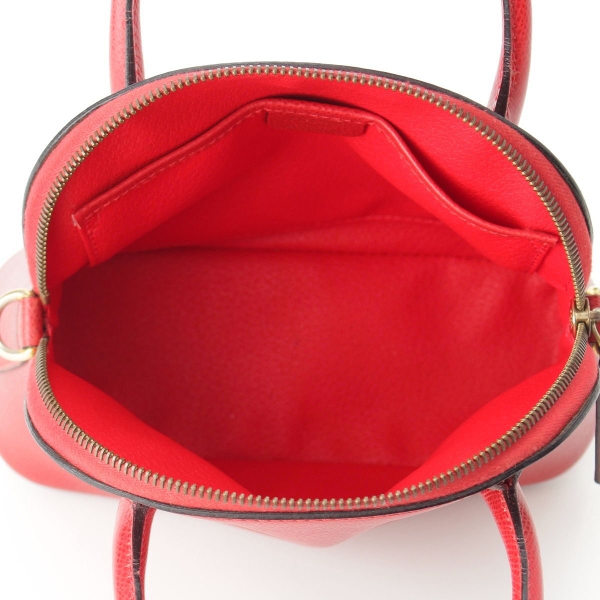  セリーヌ ヴィンテージ レザー ボリード型 2 way ハンドバッグ レッド ハンドバッグ バッグ