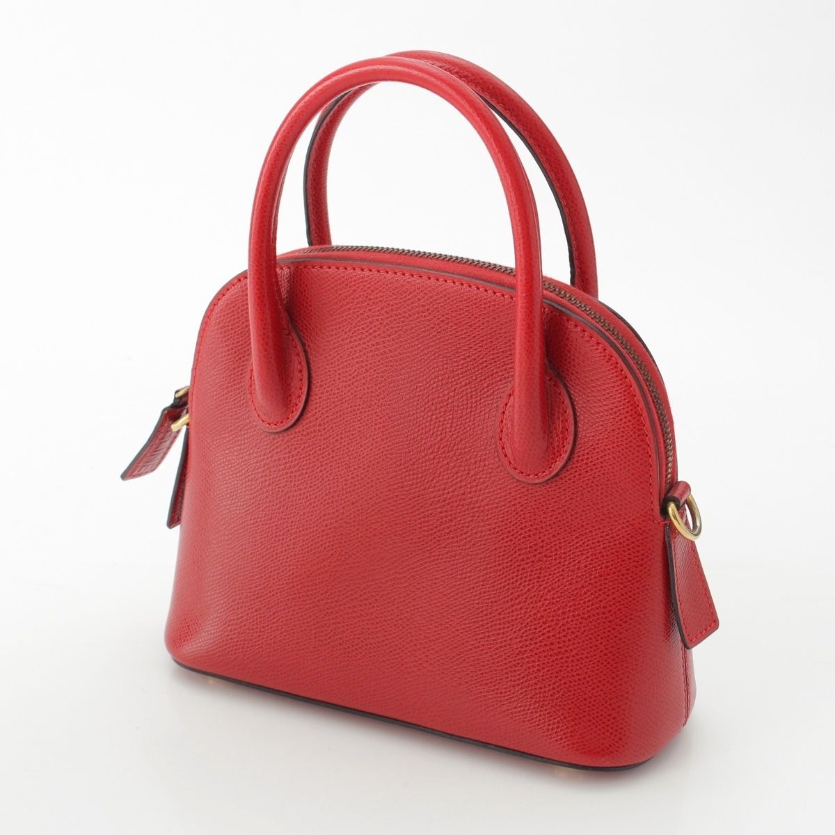 セリーヌ ヴィンテージ レザー ボリード型 2 way ハンドバッグ レッド