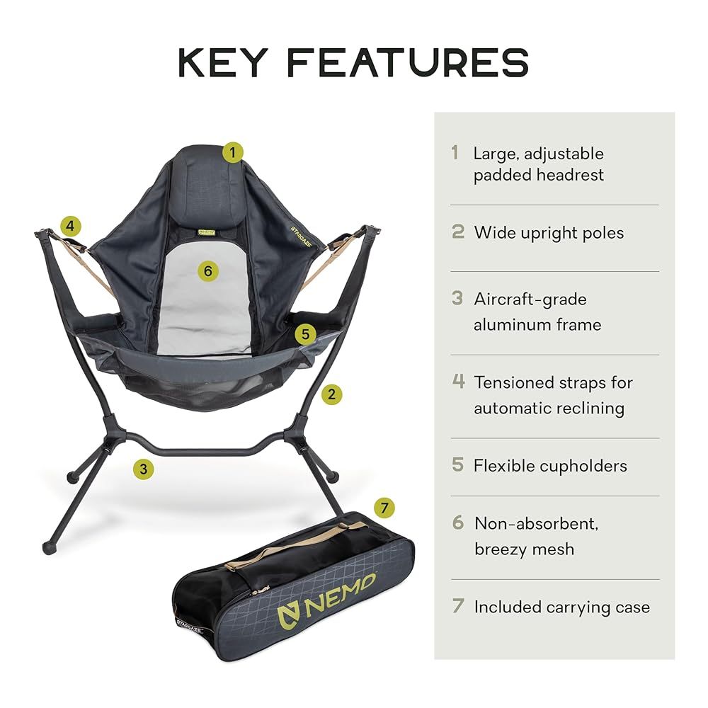 NEMO(ニーモ) スターゲイズ リクライニング キャンプチェア ブラック