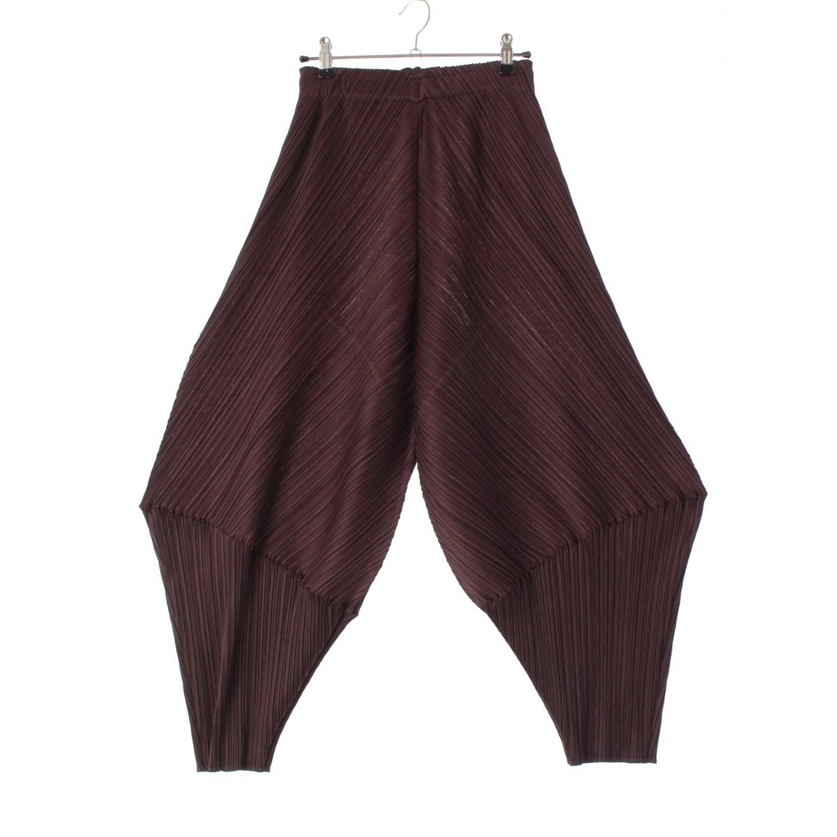プリーツプリーズ イッセイミヤケ 25 AW LEAP デザイン バルーン パンツ ボトムス ダークブラウン 3