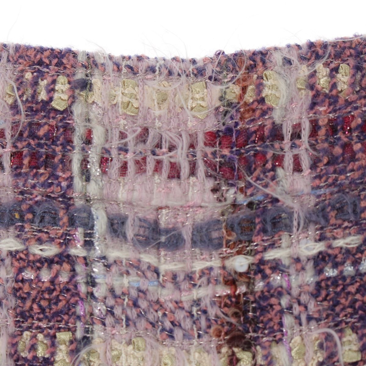  シャネル 05 A ウール混 ファンシーツイード シャギー ラメ ミニスカート ボトムス P 26901 マルチカラー パープル系 40 その他 ミニスカート