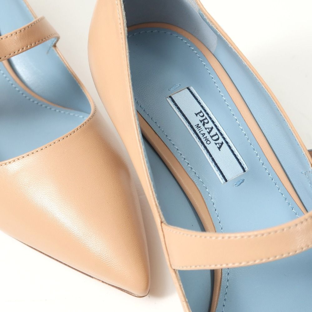 □美品□PRADA プラダ パンプス サイズ35.5 リボン ポインテッドトゥ