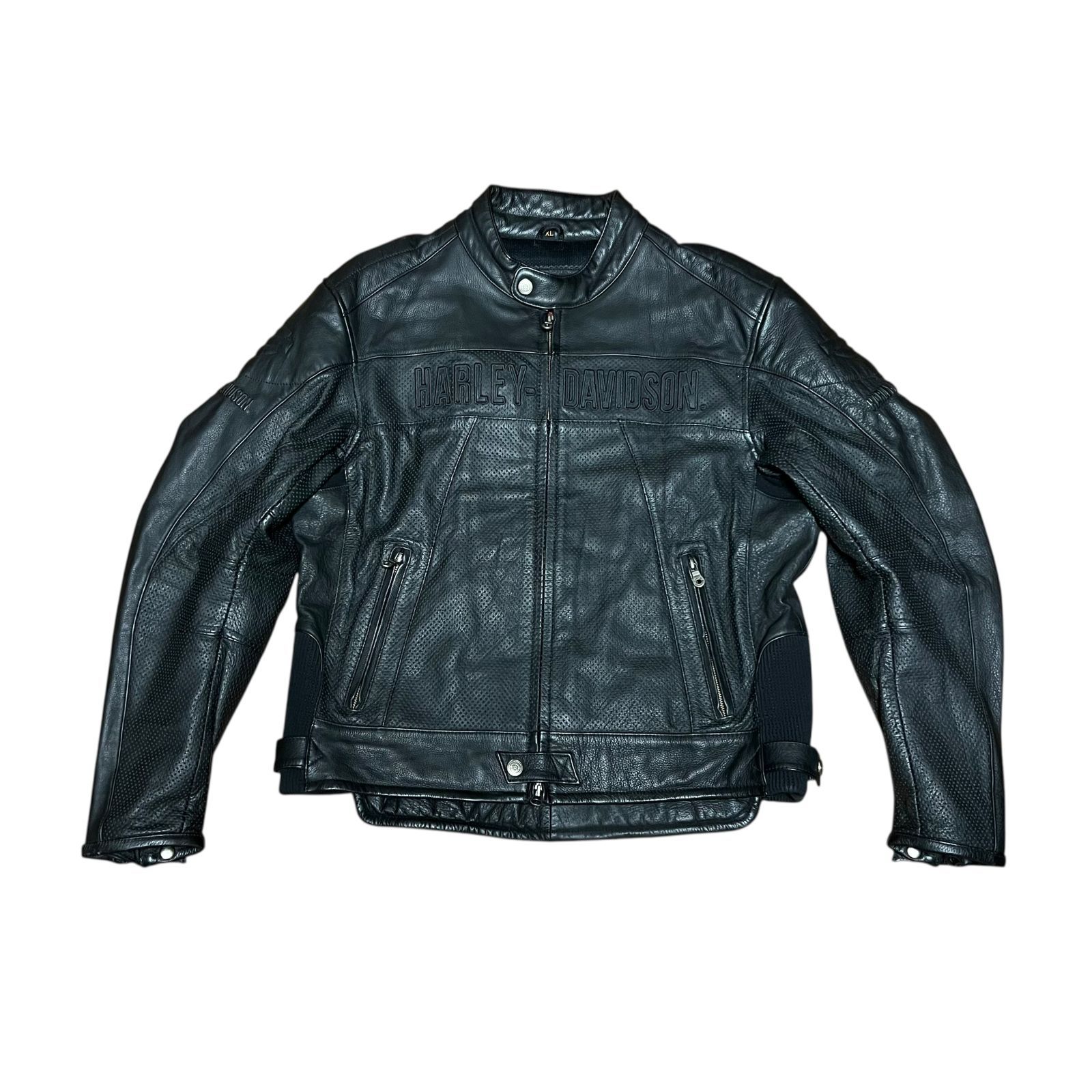 Harley-Davidson 本革 シングルライダースジャケット メッシュパネル