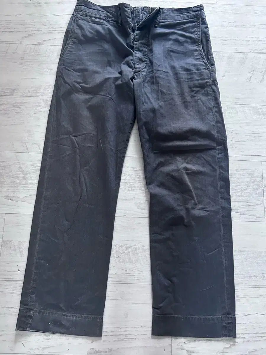 RRA ダブルアールエル ガーメント ダイ ヘリンボーン フィールド チノ ウォッシュド ブラック 30 x