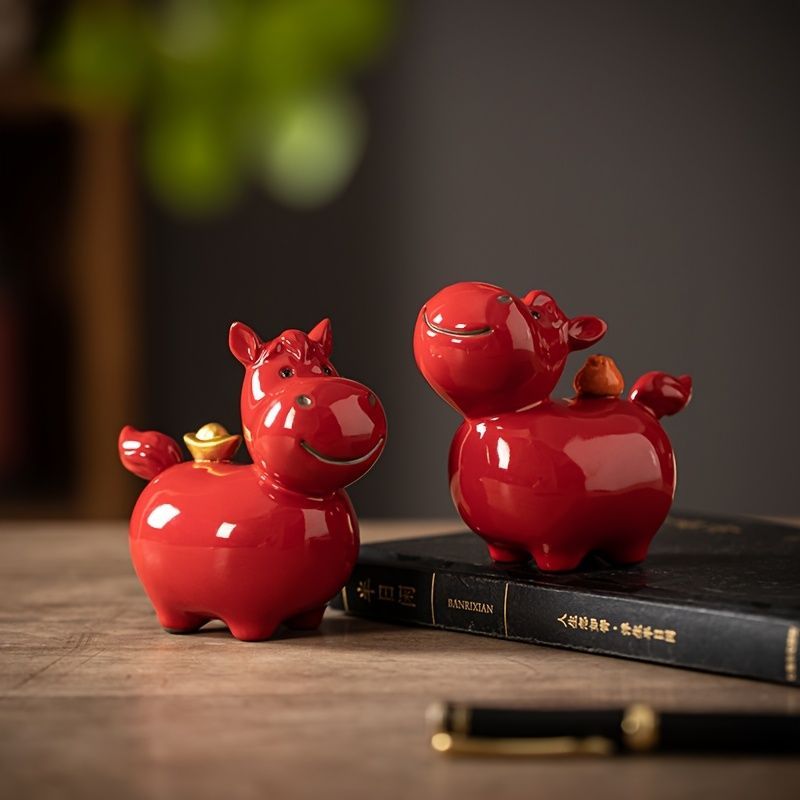 オブジェ 置物 馬 うま ウマ 干支 2種類 インテリア リビング ダイニング 玄関 寝室 装飾 オーナメント セラミック プレゼント ギフト オシャレ 可愛い 癒しグッズ