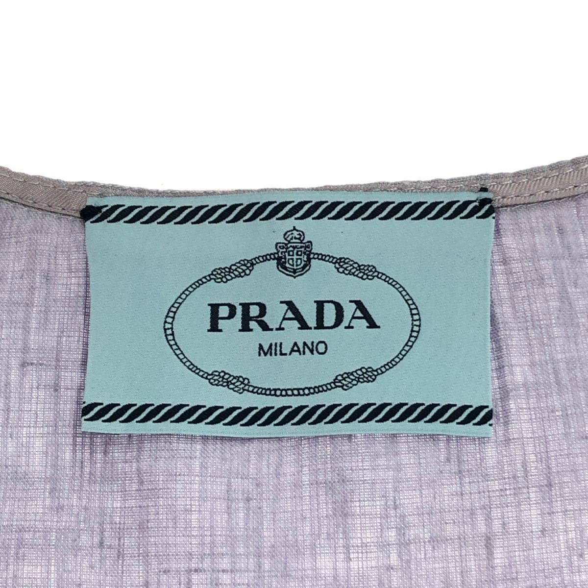 PRADA プラダ ノースリーブワンピース サイズ:40 リネン100％ パープル