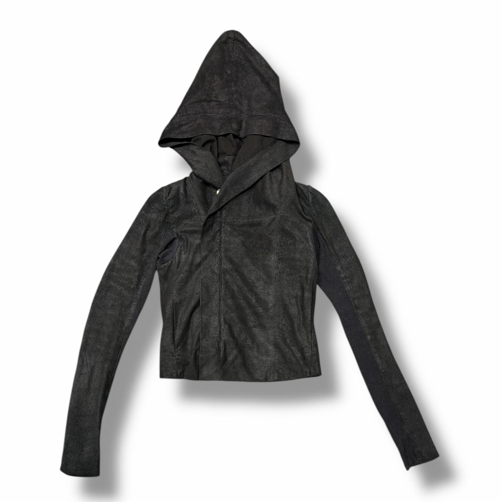 【Rick Owens】2019AW フェイクレザー加工 フーディー パーカー 国内正規 Rick Owens leather hoodie jacket レザーフーディー