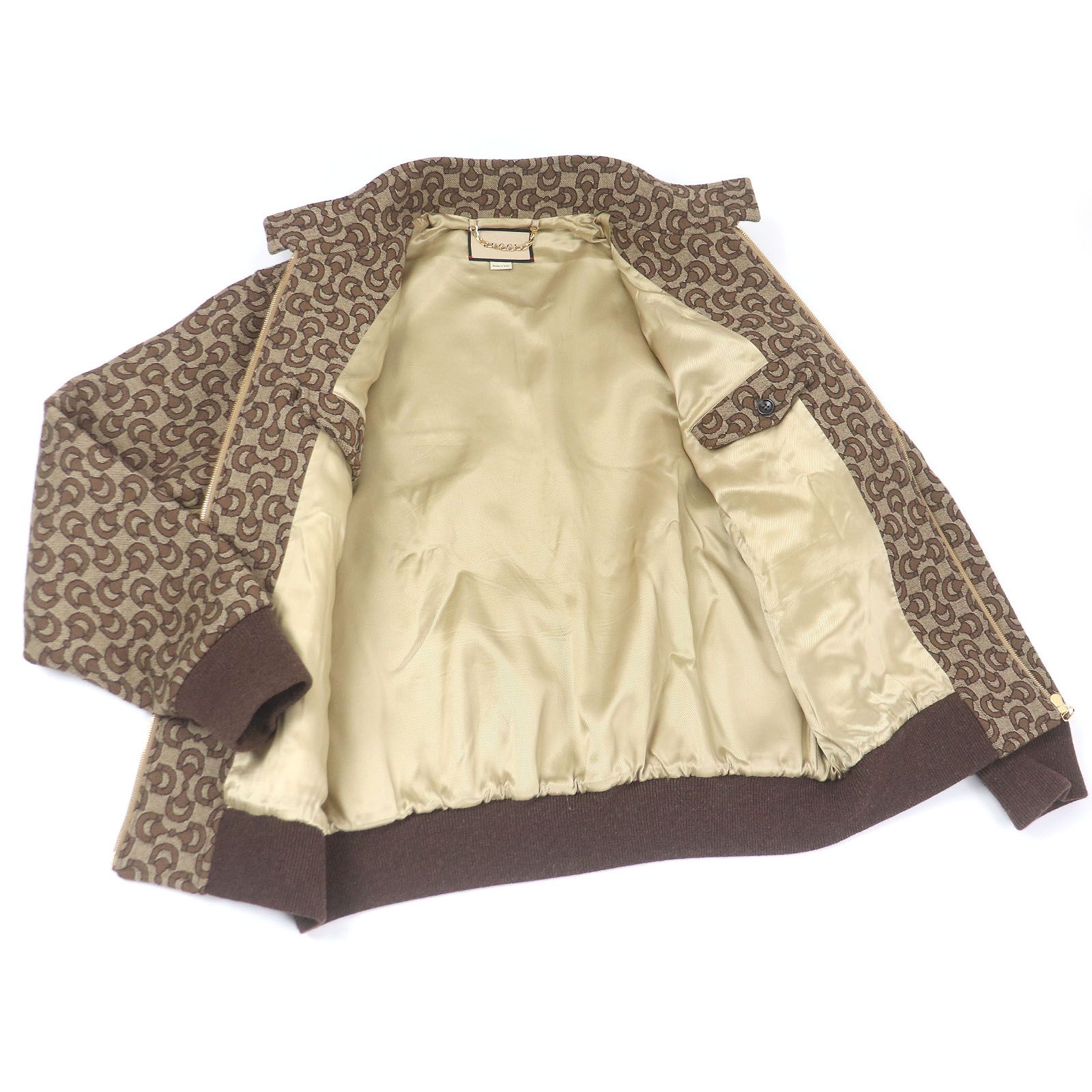 極美品□GUCCI グッチ 694157 ウール シルク ホースビット 総柄