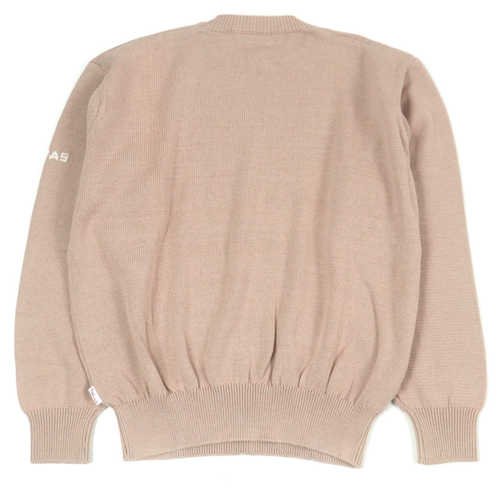 美品□Papas パパス コットン100% ロゴ入り ロングスリーブ セーター ニットカーディガン 2点セット ピンク Sサイズ相当 正規品 メンズ 美品□Papas パパス コットン100% ロゴ入り ロングスリーブ セーター