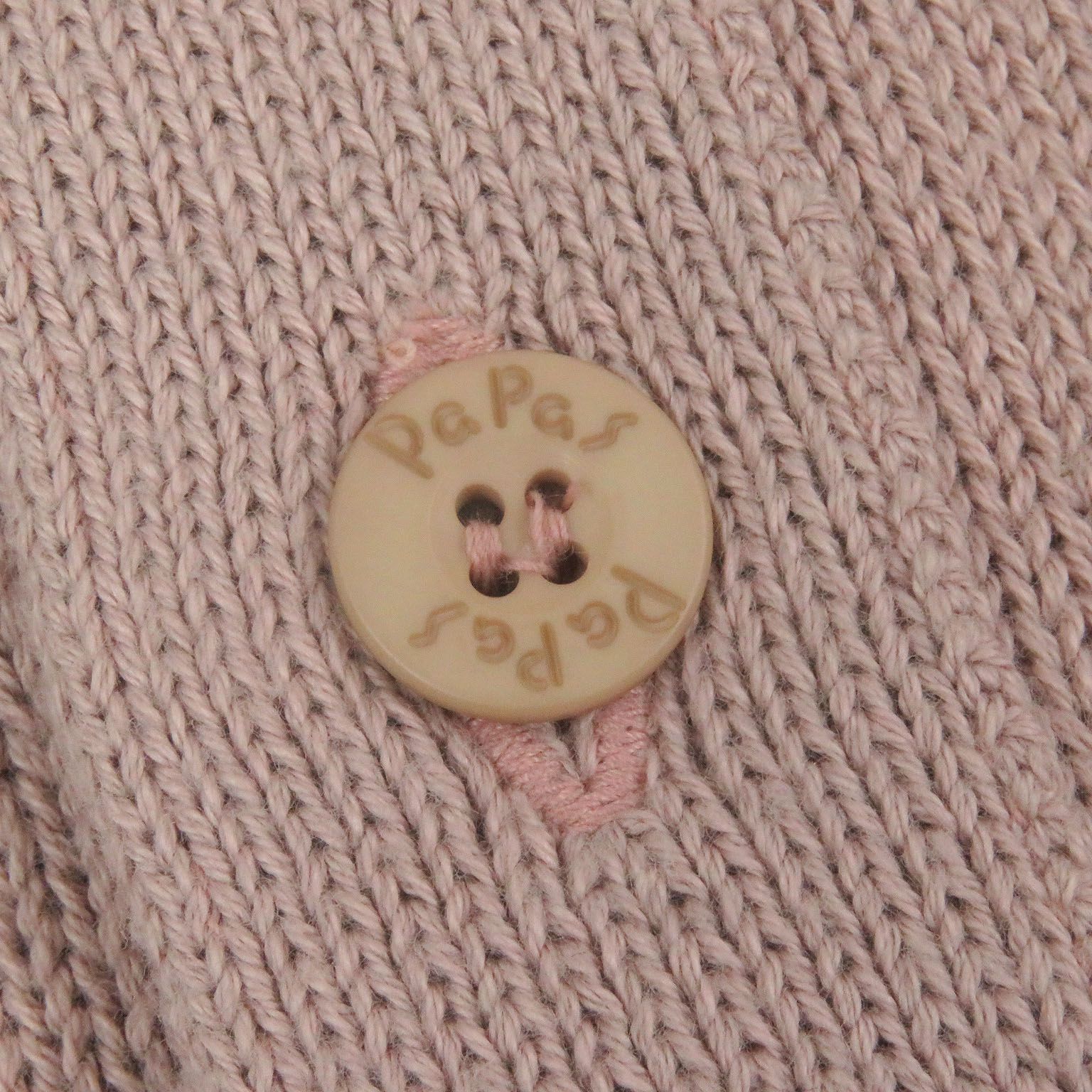 美品□Papas パパス コットン100% ロゴ入り ロングスリーブ セーター