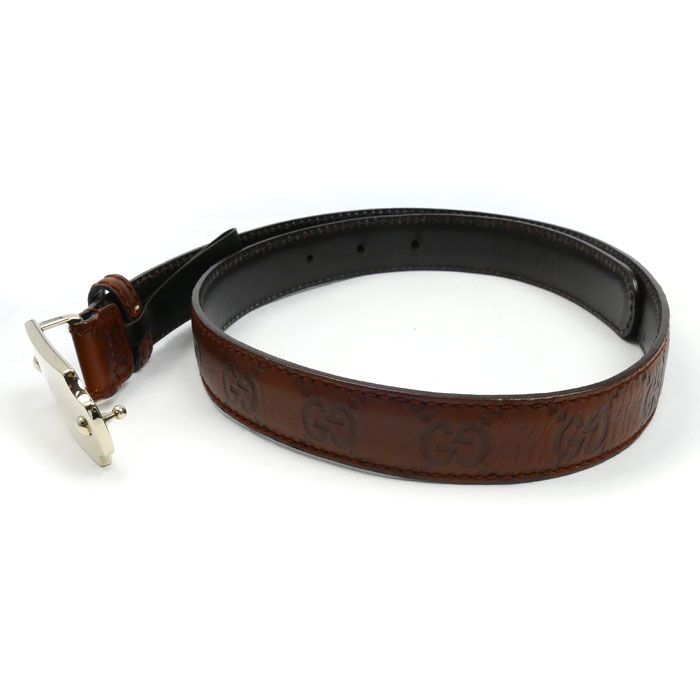 GUCCI グッチ グッチシマ プレートバックル ベルト ブラウン 146439 70