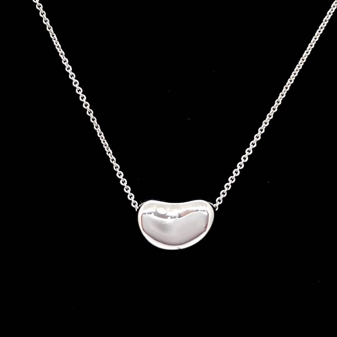 美品☆Tiffany&Co. ティファニー ネックレス ビーン ラージ シルバー