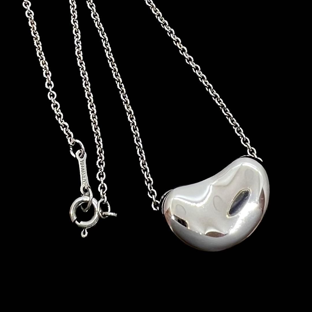 美品☆Tiffany&Co. ティファニー ネックレス ビーン ラージ シルバー