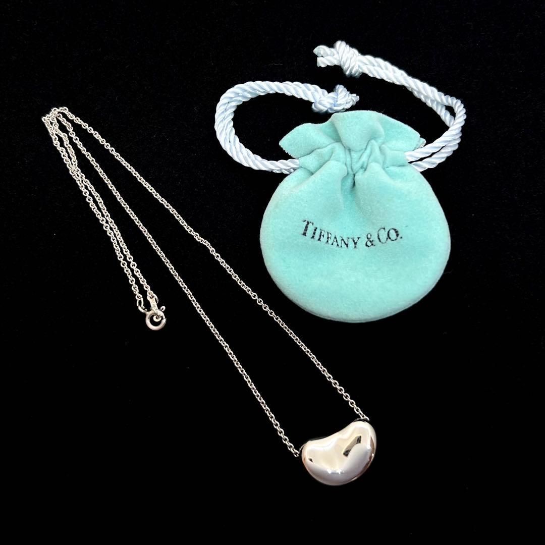 美品☆Tiffany&Co. ティファニー ネックレス ビーン ラージ シルバー