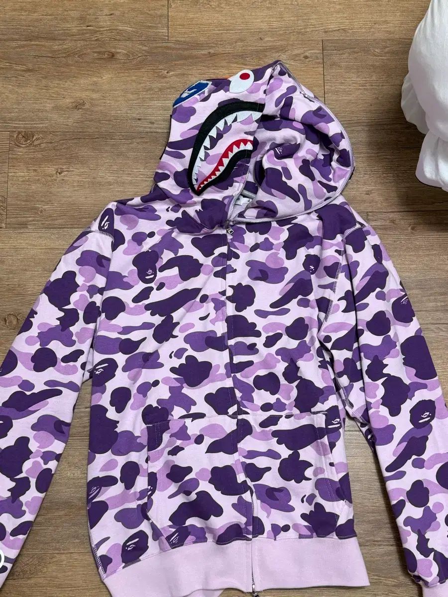 A BATHING APE 紫 ライトパープル ヴィンテージ シャークフーデッド フーディー ジップアップ