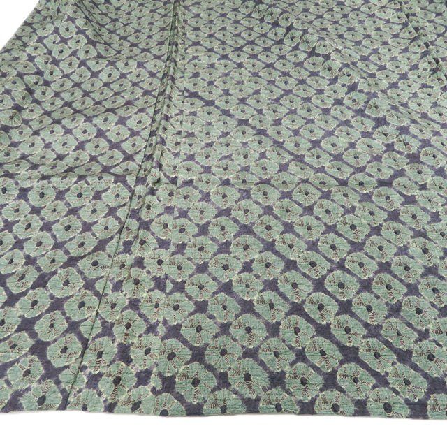 羽織 コート 着物 正絹 紬地 中古 絞り染め 墨色 緑色 身丈101cm 裄66cm きもの北條 A1317-10 羽織 コート 着物 正絹 紬地 中古 絞り染め 墨色 緑色 身丈101cm 裄