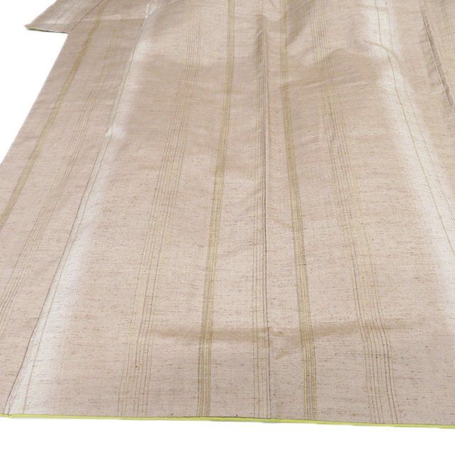  結城紬 着物 リサイクル 正絹 袷 カジュアル 薄茶色 身丈162 cm 裄66 M きもの北條 A 1317-1 紬 着物