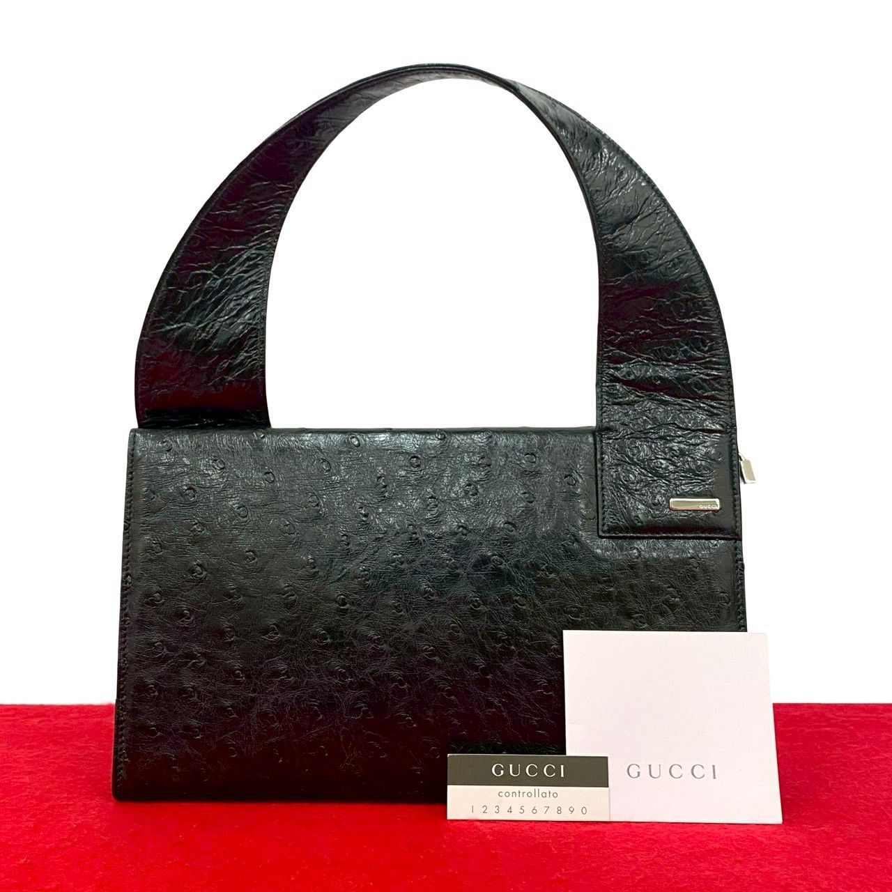 GUCCI グッチ オールドグッチ ヴィンテージ レザー 本革 ハンドバッグ ミニ トートバッグ ワンショルダーバッグ ブラック s 899 a