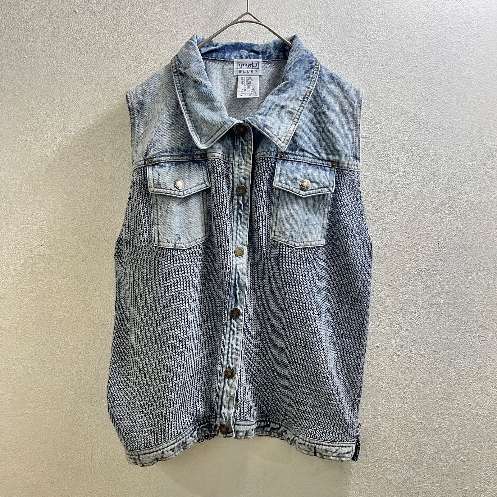 USA 90s Vintage デニムベスト × インディゴニット アメリカ 