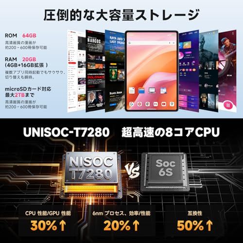 タブレット android 16 【Gemini AI搭載 フイルム貼り済み