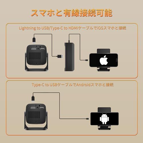 超小型＆軽量ただ310g！2026年最新登場！スマホ接続可能◎超短焦点