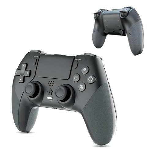PS 5 4 PC対応 コントローラー ワイヤレス Bluetooth 接続 ダブルモーター搭載 二重振動 6軸ジャイロセンサー ターボ機能 連射機能 デュアルショック USB Type C マクロ機能 背面ボタン ブラックs