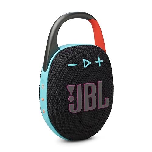 JBL CLIP 5 Bluetoothスピーカー USB C充電|IP 67防塵防水|アプリ対応|カラビナ構造|パッシブラジエーター搭載|ポータブル|ファンキーブラック s