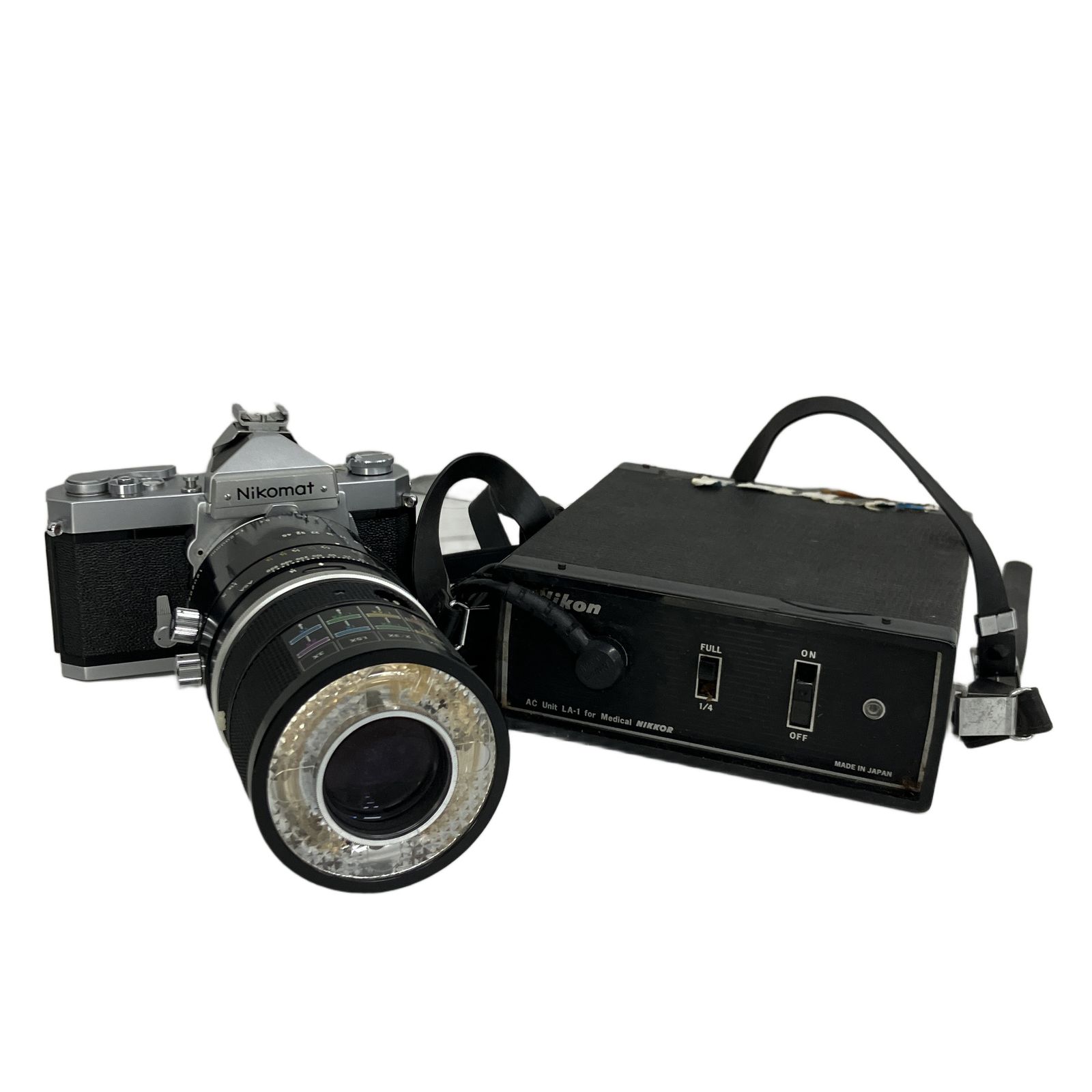 Nikomat FT 3 一眼レフフィルム Nikon ニコン Medical-NIKKOR C Auto 200 mm F 5.6 レンズ AC Unit LA-1 電源ユニット セット