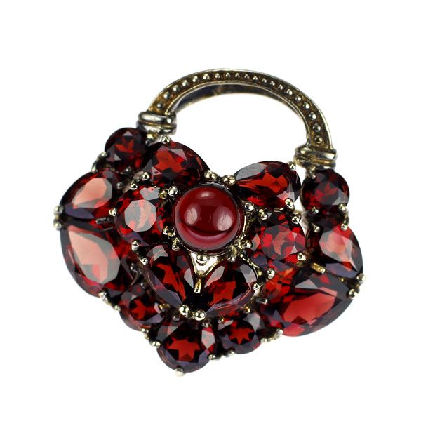 碌山 SV ガーネット ブローチ 兼ペンダントトップ - メルカリ