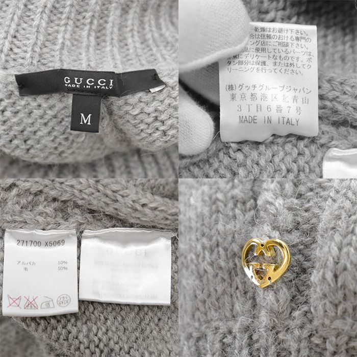 美品】GUCCI グッチ ノースリーブニット タートルネック ローゲージ 