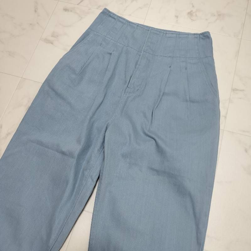 eLLa select shop エラ デニムパンツ ライトブルー テーパード きれいめ 大人カジュアル