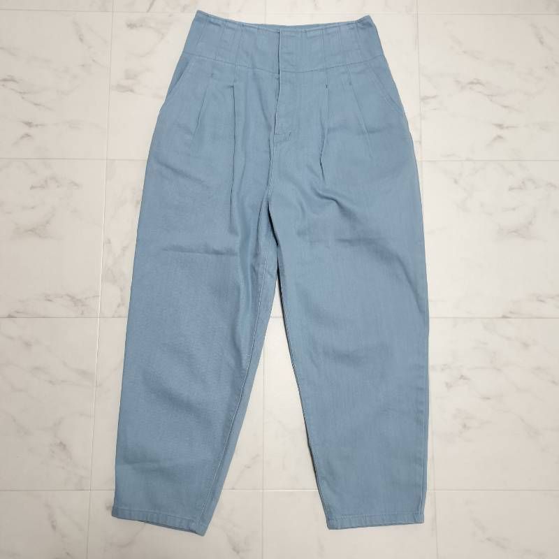 eLLa select shop エラ デニムパンツ ライトブルー テーパード きれいめ 大人カジュアル