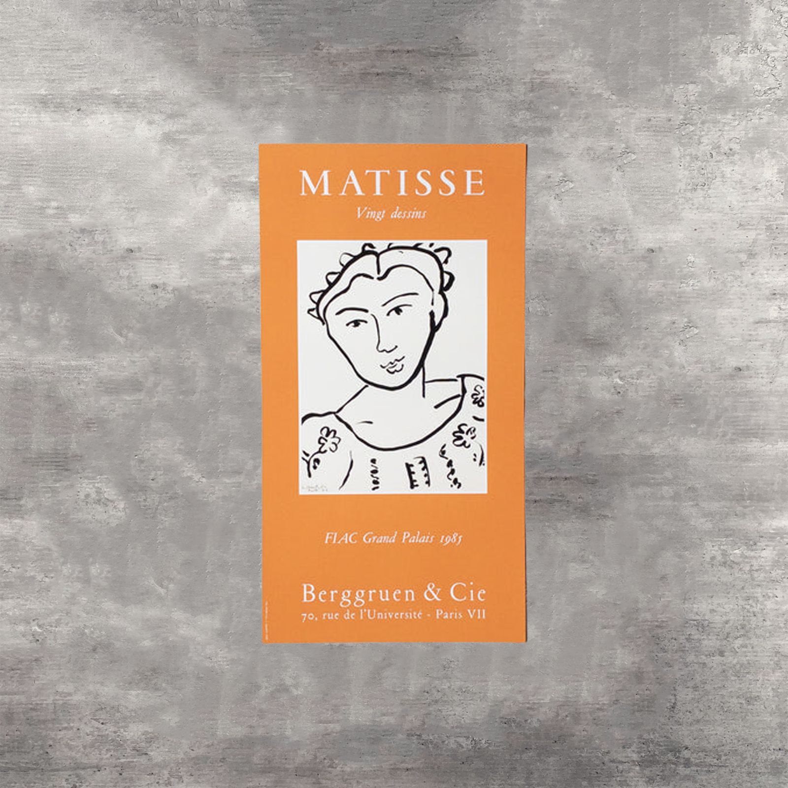 展覧会ポスター｜FIAC｜1985｜パリ｜グラン パレ｜アンリ マティス｜1947年 女性の顔｜Berggruen - Cie ベルグリューン＆シー