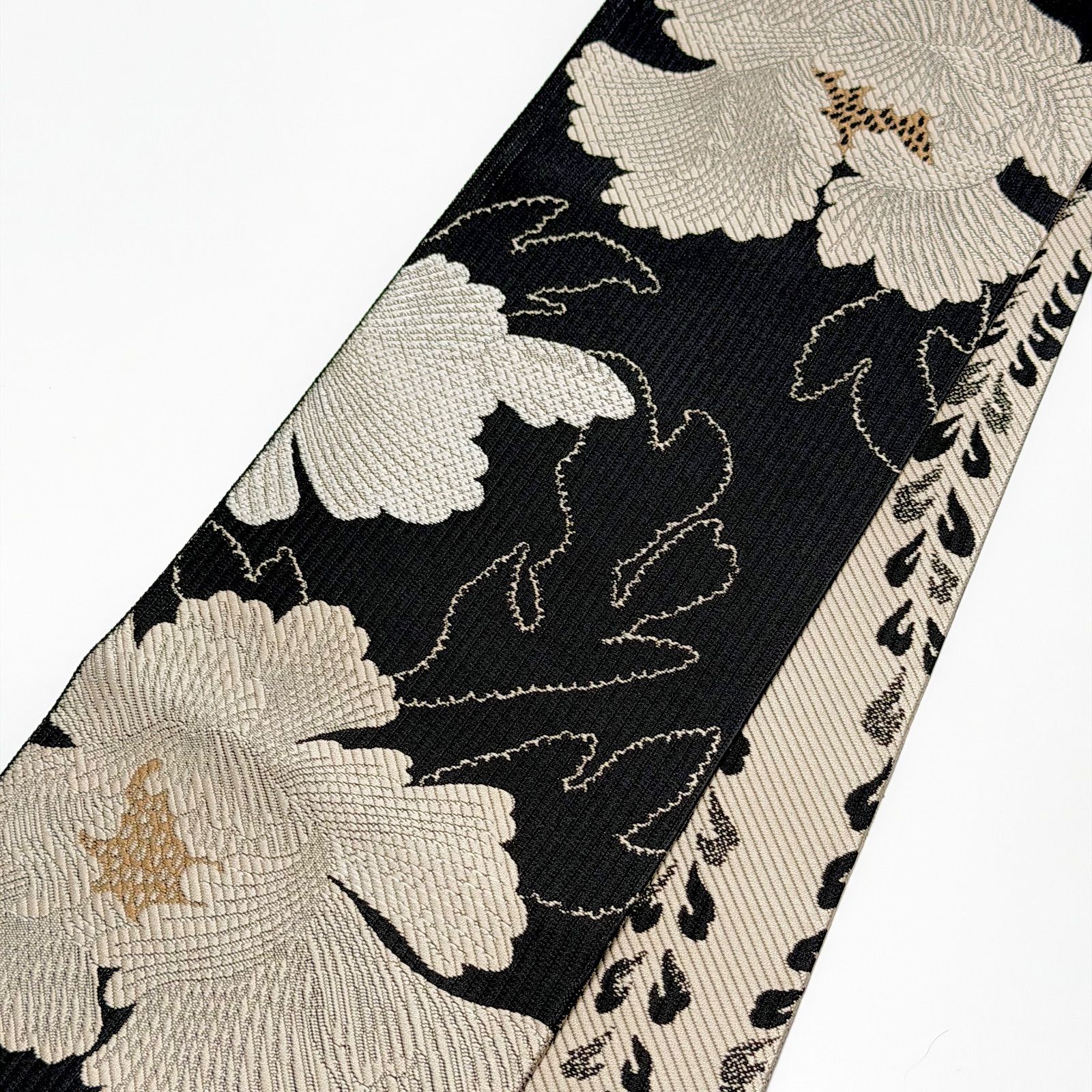 半幅帯 博多織 リバーシブル 博多小袋帯 牡丹柄 0372 - メルカリ
