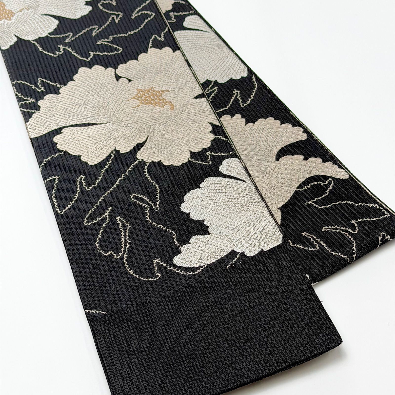 半幅帯　博多織　リバーシブル　博多小袋帯　牡丹柄　6697 半幅帯 博多織 リバーシブル 博多小袋帯 牡丹柄 0372 - メルカリ