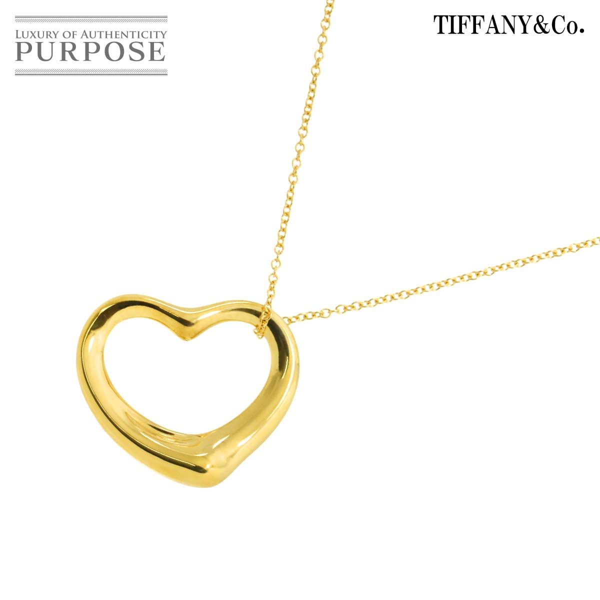 ティファニー TIFFANY&Co. オープンハート 幅22mm ネックレス 40cm K18 