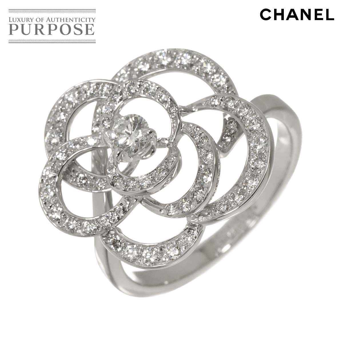 シャネル CHANEL カメリア #54 リング ダイヤ K18 WG ホワイトゴールド
