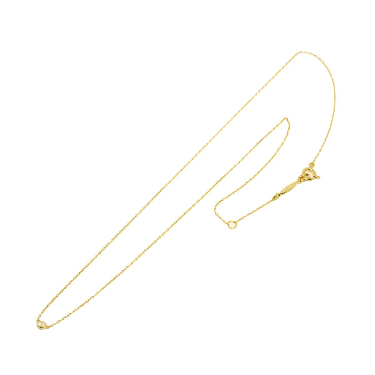 AHKAH　20日まで出品 アーカー AHKAH ヌーディー ダイヤ 0.06ct ネックレス 40cm K18 YG