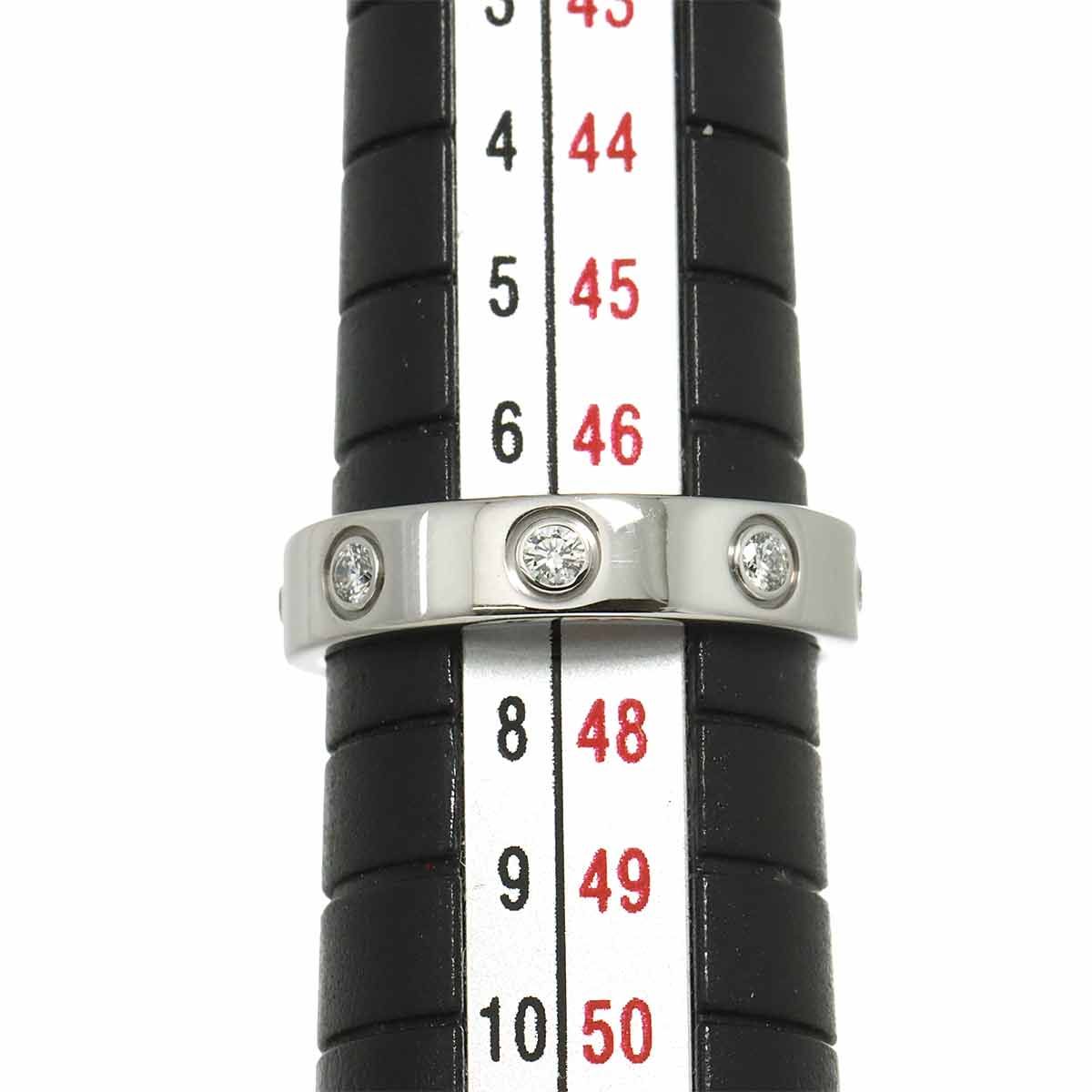 カルティエ　ミニラブ　リング　47 750(YG) カルティエ Cartier ミニラブ #47 フル ダイヤ リング K18 WG ホワイト