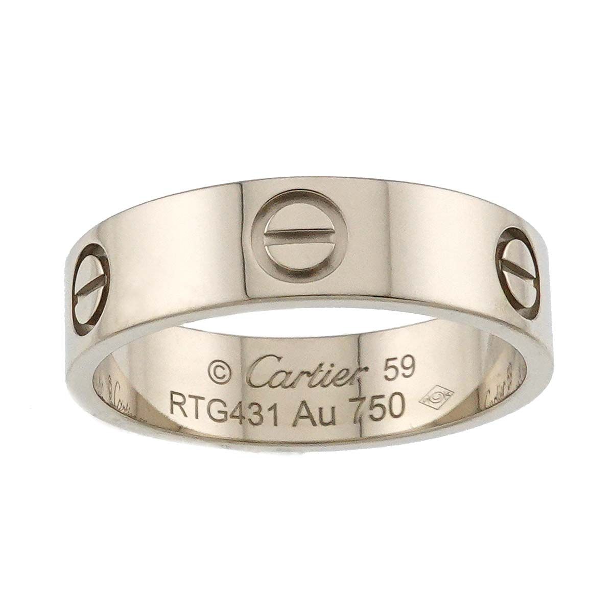 Cartier ホワイトゴールドリング 証明書・箱付き カルティエ Cartier ラブ #59 リング K18 WG ホワイトゴールド 750