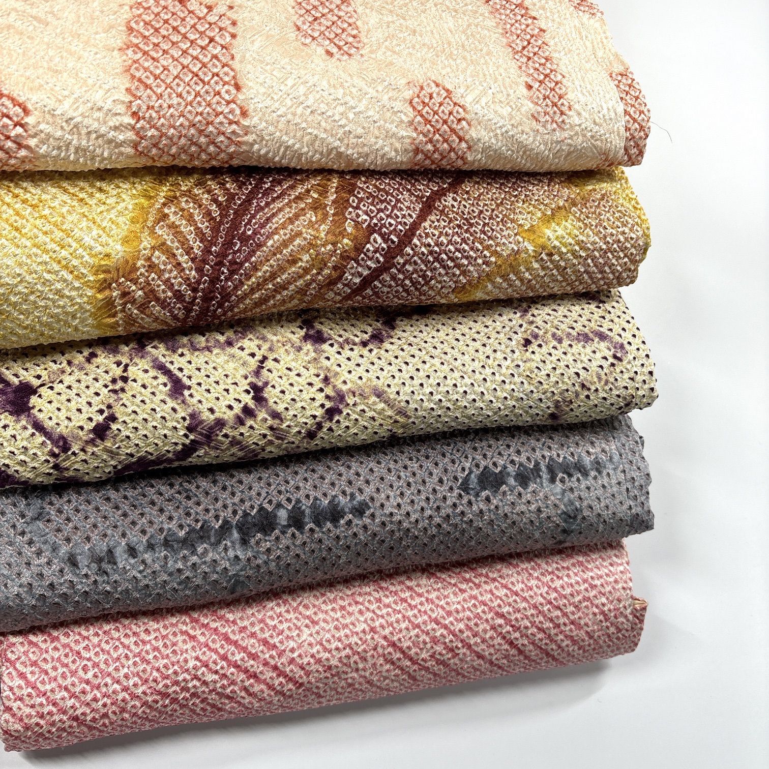 絞り 羽織 5枚 正絹 羽織まとめ売り 同梱購入歓迎 リメイク用 着付け