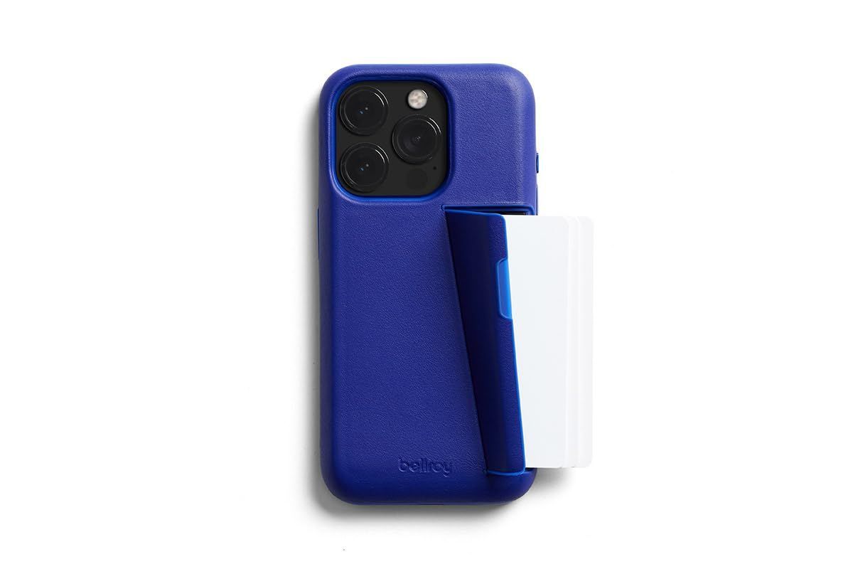 Bellroy Phone Case ? 3 Card iPhone 15 Pro Max用 レザーのiPhoneケース スマホウォレット - Cobalt