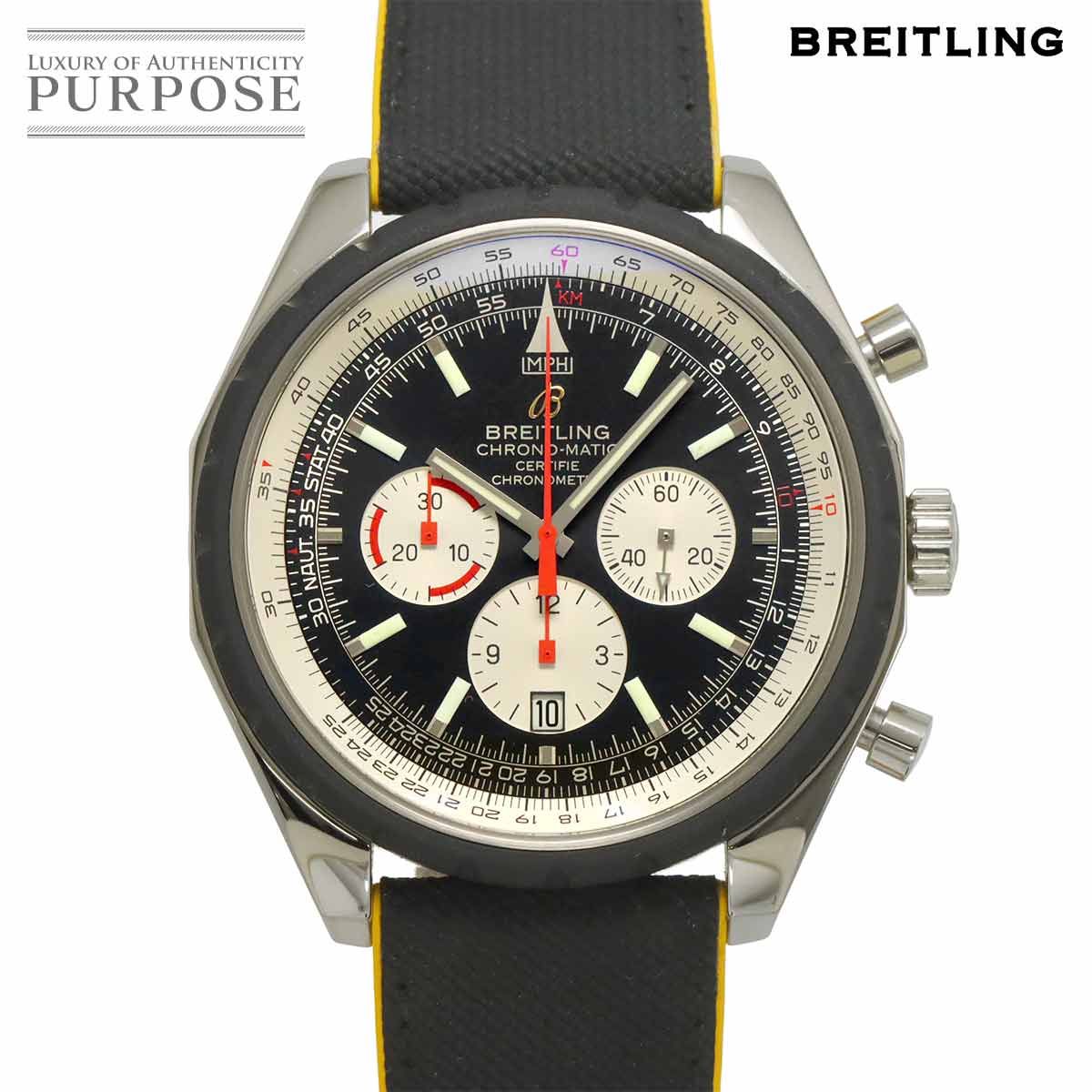 ブライトリング クロノマチック49 A 14360 クロノグラフ メンズ 腕時計 デイト ブラック 自動巻き chrono Matic