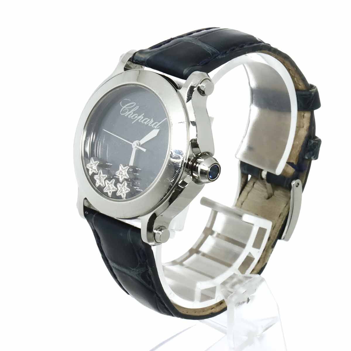 ショパール Chopard ハッピースポーツ 278475-3020 150周年記念 デイト 腕時計 4 P スター ダイヤ クォーツ Happy sports