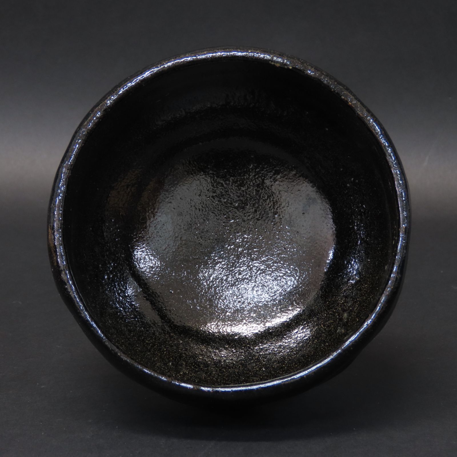 02s60 美品 佐々木松楽 真作保証 茶道具 黒楽茶碗「銘：直心」大徳寺