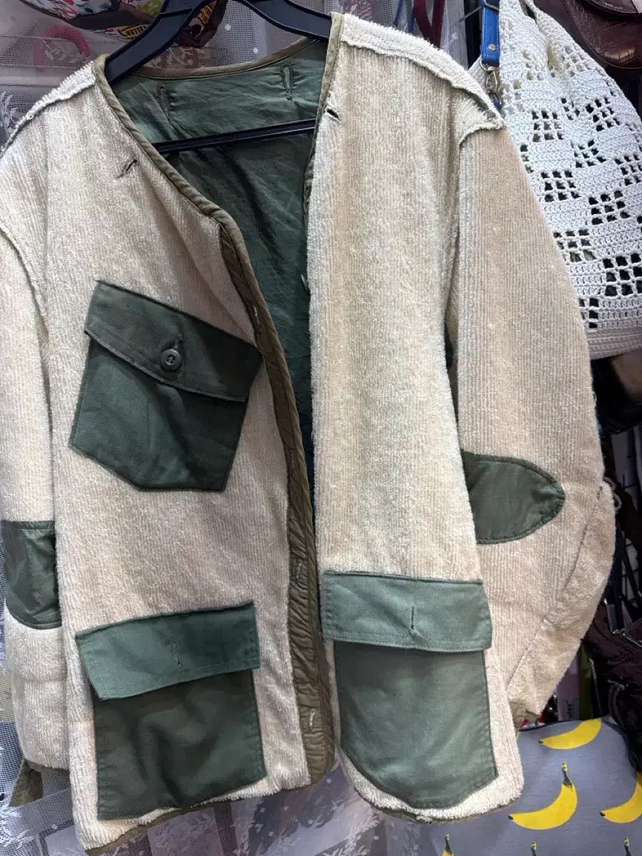 タオル素材 マウンテンパーカー ジャケット グリーン POINT