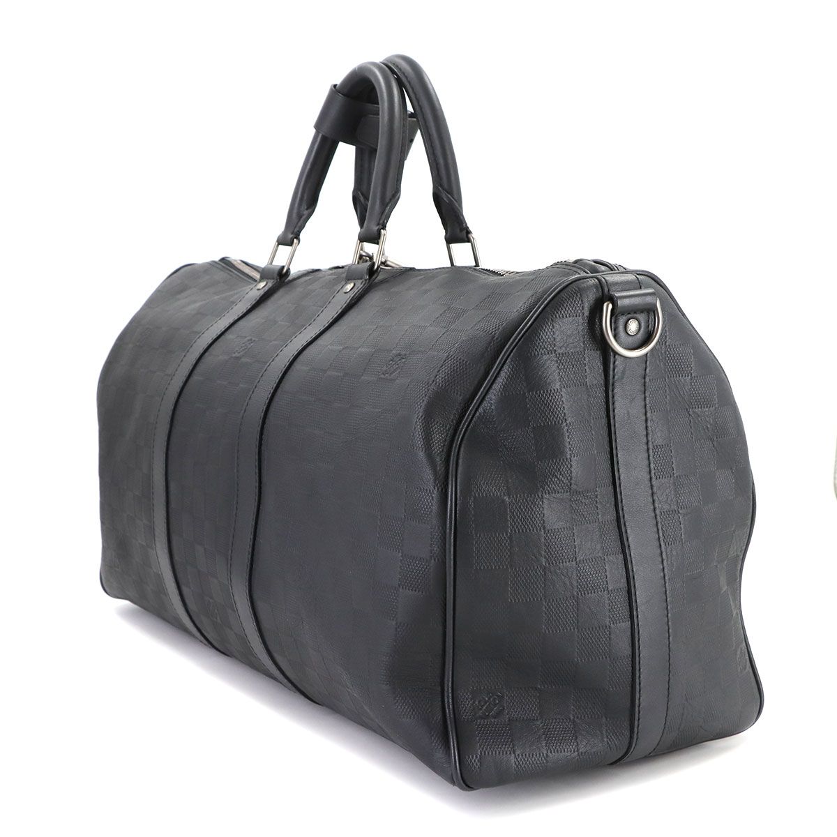 LOUIS VUITTONキーポル 45 鑑定付きN41145 ダミエアンフィニ ルイ ヴィトン LOUIS VUITTON ダミエ アンフィニ キーポル バンド