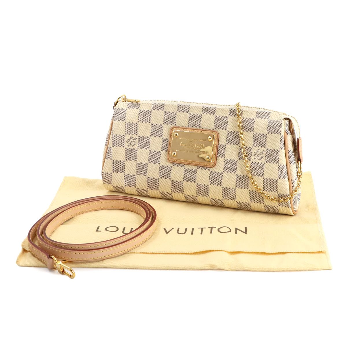 ルイ ヴィトン LOUIS VUITTON ダミエ アズール エヴァ 2 way ハンド ショルダー バッグ N 55214 Damier Azur Eva